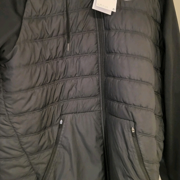 Black Windbreaker with Quilted Design and Full Zip - Picture 1 of 3